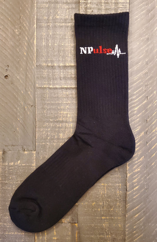 NPulse Black Logo Semi Compression Sport Socks